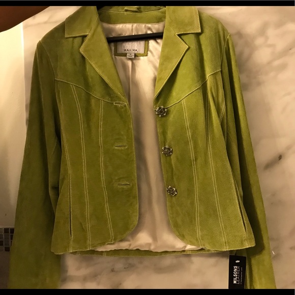 suede green blazer
